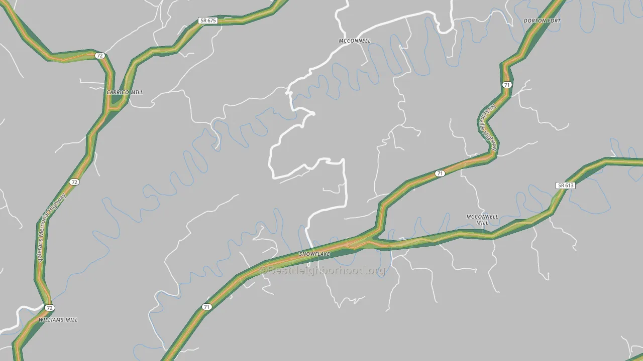 Snowflake, VA Map of Noise Levels in Snowflake