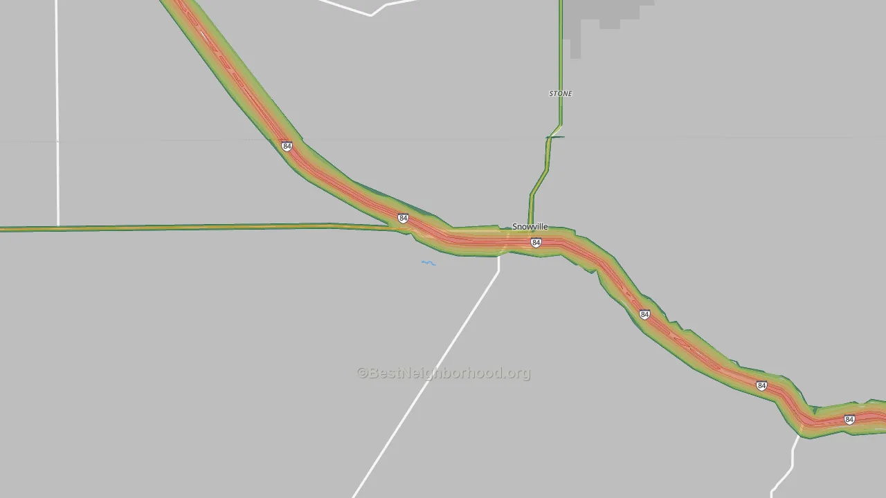 Snowville, UT Map of Noise Levels in Snowville