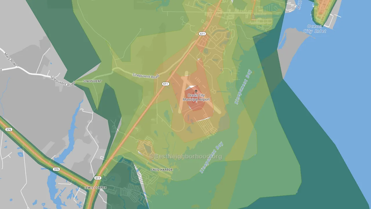 Snug Harbor, MD Map of Noise Levels in Snug Harbor