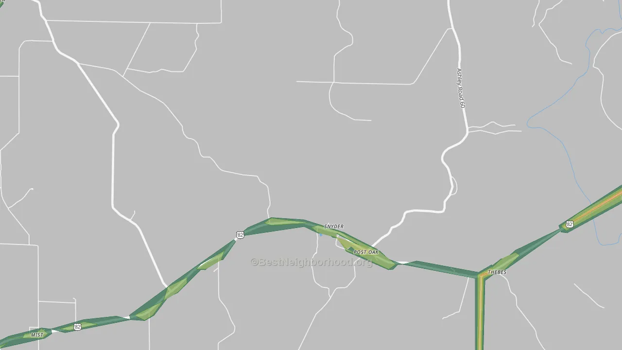 Snyder, AR Map of Noise Levels in Snyder
