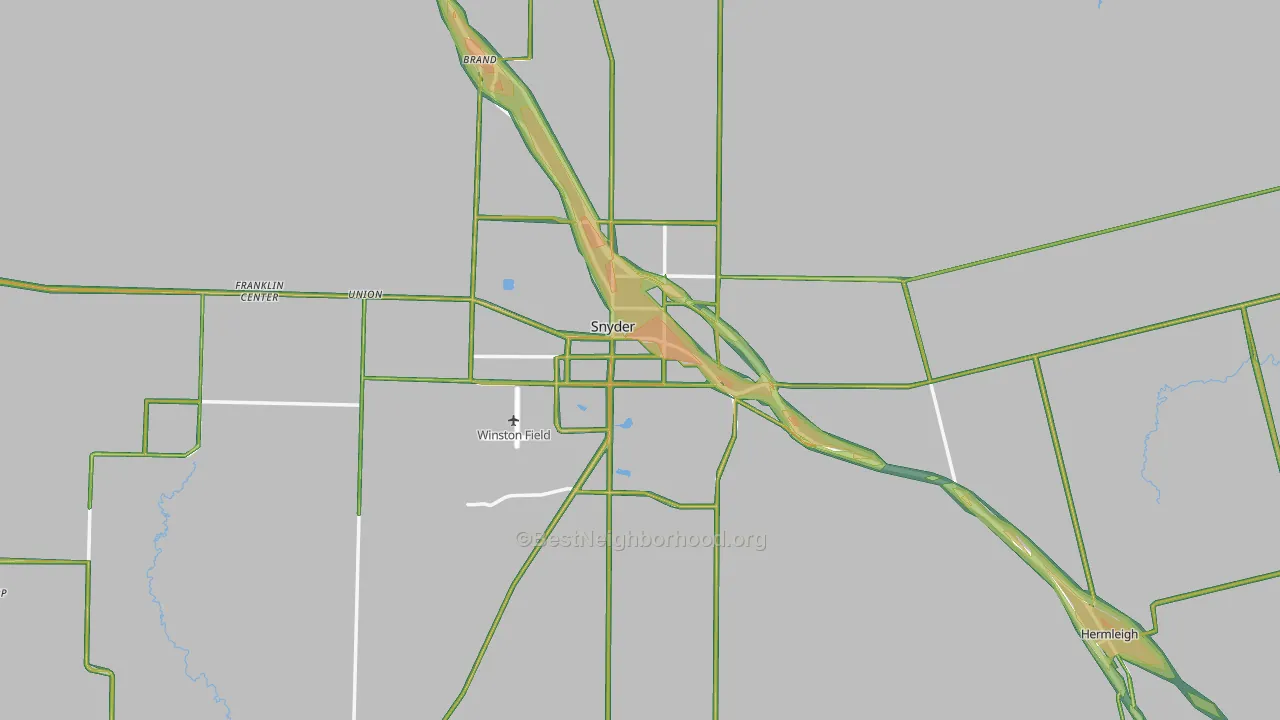 Snyder, TX Map of Noise Levels in Snyder