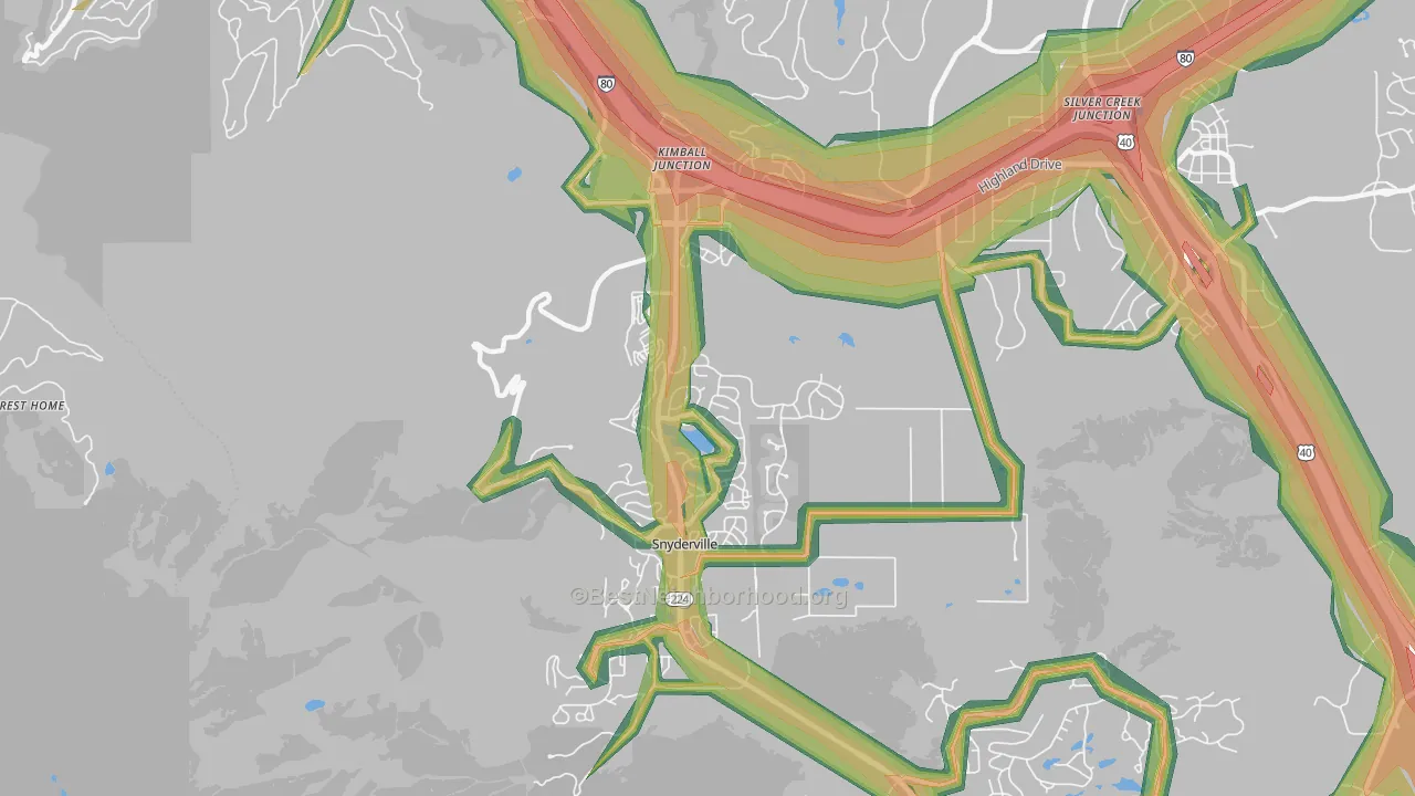 Snyderville, UT Map of Noise Levels in Snyderville