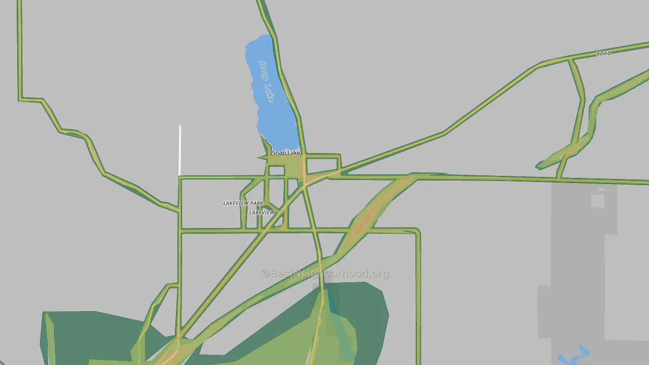 Soap Lake, WA Map of Noise Levels in Soap Lake