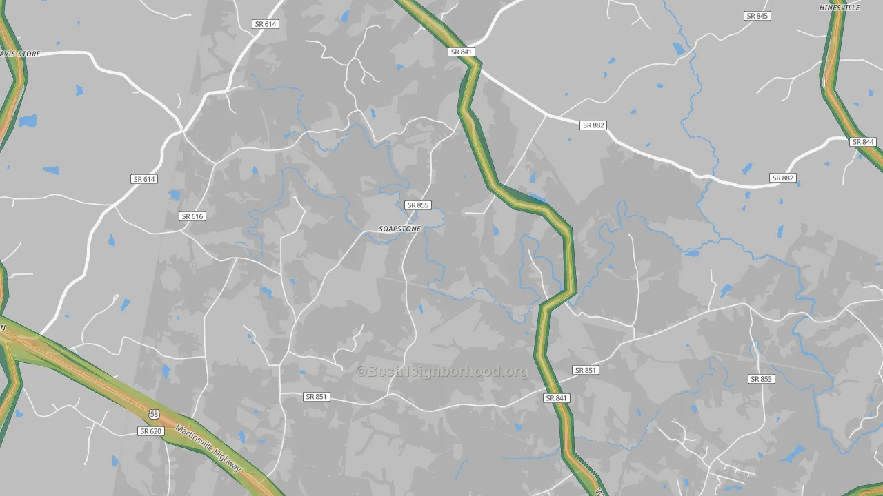 Soapstone, VA Map of Noise Levels in Soapstone