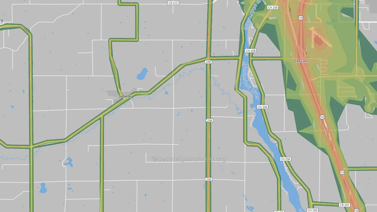 Sobieski, MN Map of Noise Levels in Sobieski