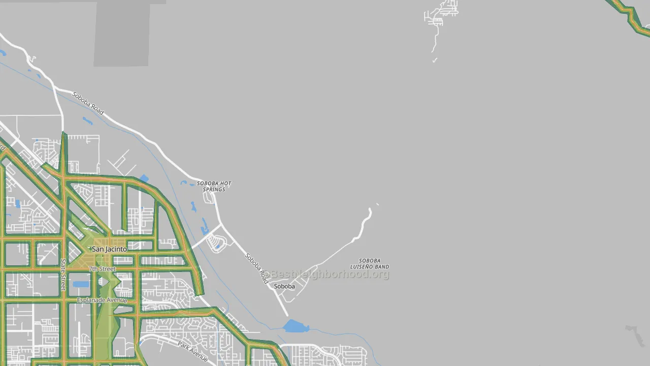 Soboba Hot Springs, CA Map of Noise Levels in Soboba Hot Springs
