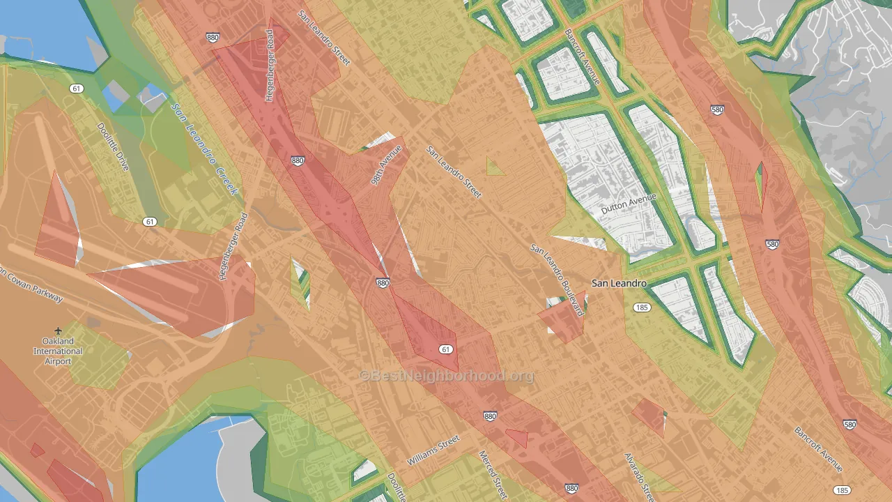 Sobrante Park, Oakland, CA Map of Noise Levels in Sobrante Park