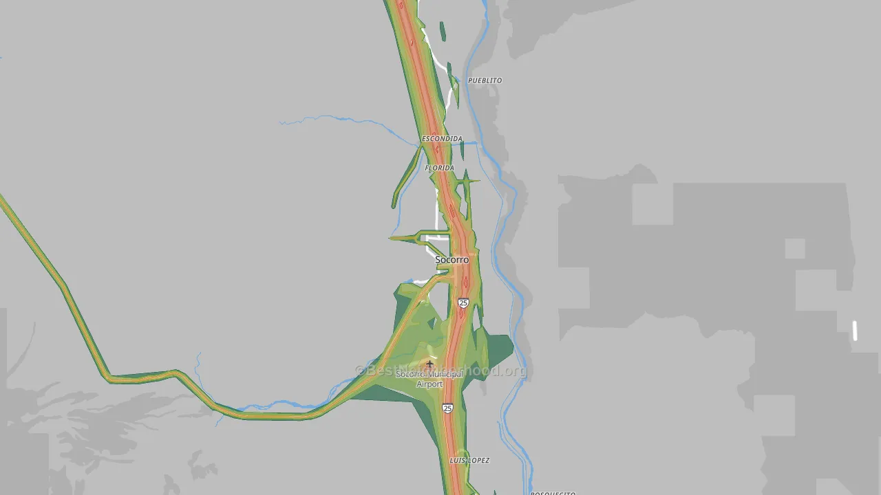Socorro, NM Map of Noise Levels in Socorro