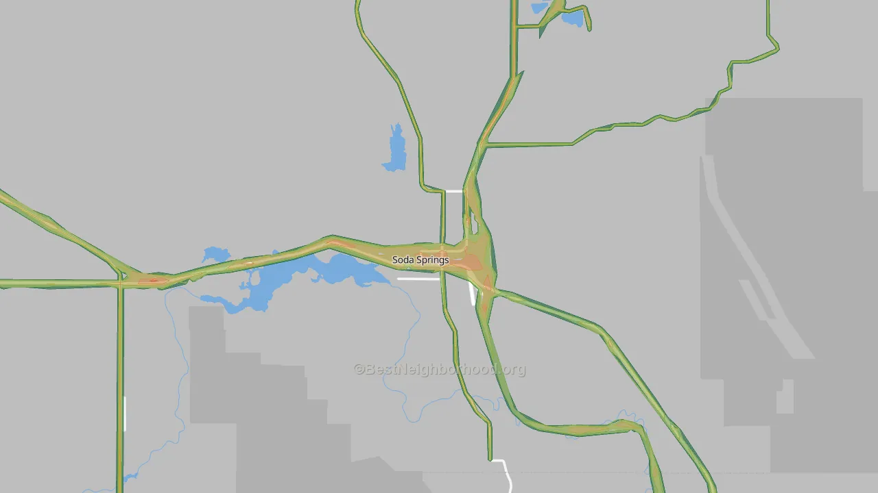 Soda Springs, ID Map of Noise Levels in Soda Springs