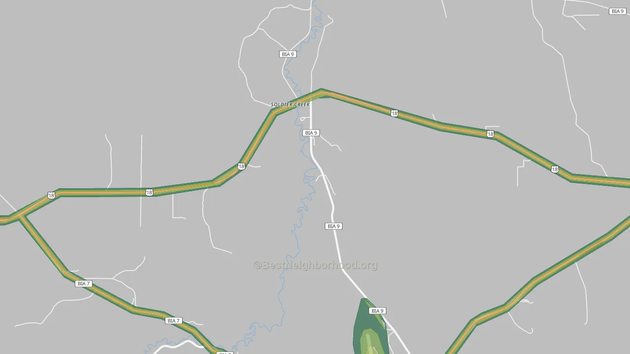 Soldier Creek, SD Map of Noise Levels in Soldier Creek