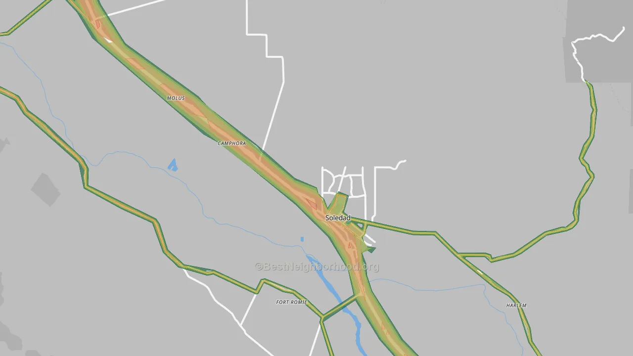 Soledad, CA Map of Noise Levels in Soledad