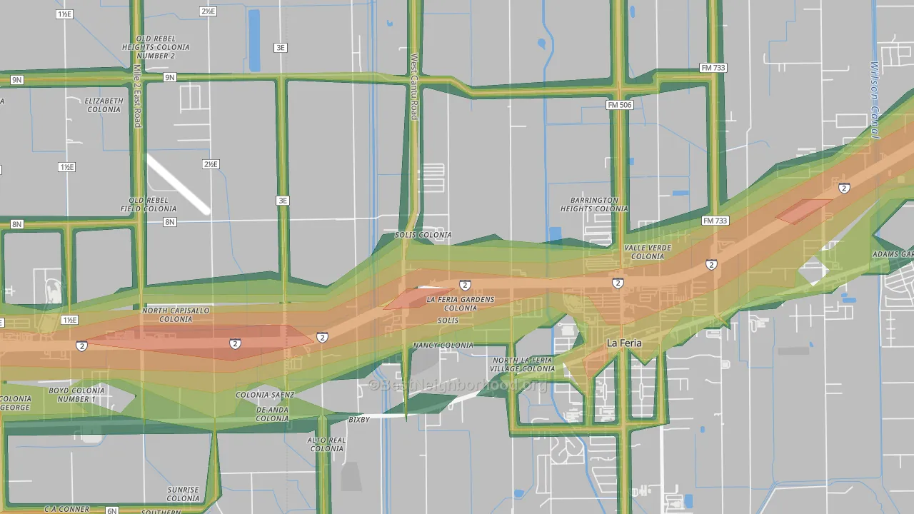 Solis, TX Map of Noise Levels in Solis