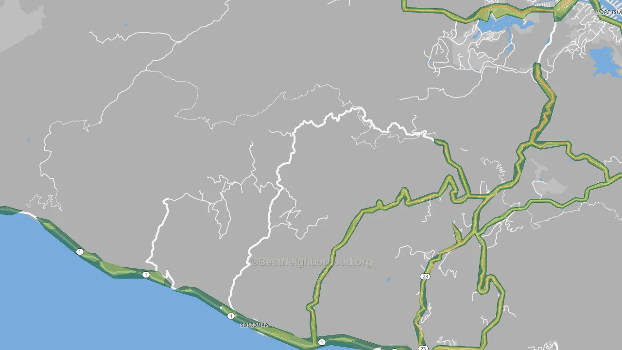 Solromar, CA Map of Noise Levels in Solromar