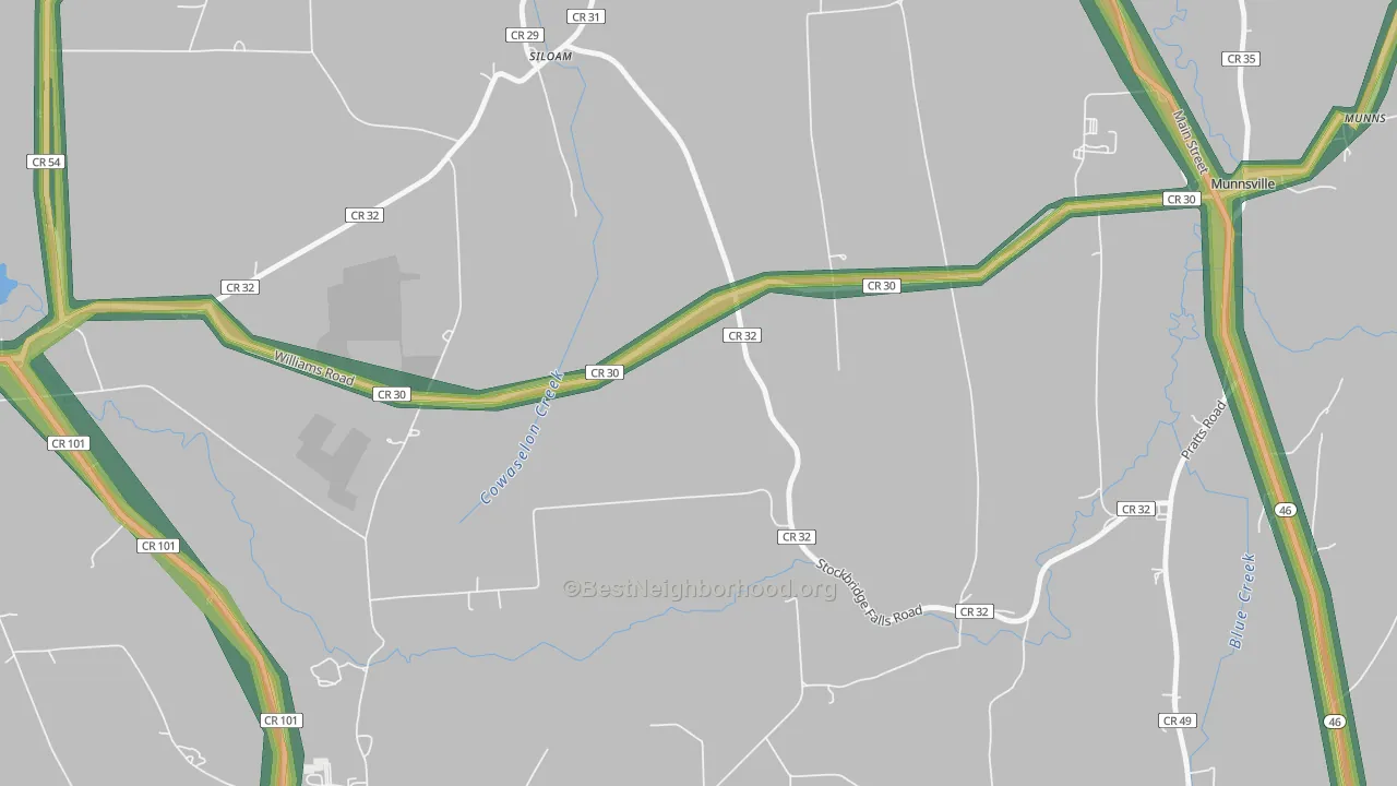 Solsville, NY Map of Noise Levels in Solsville
