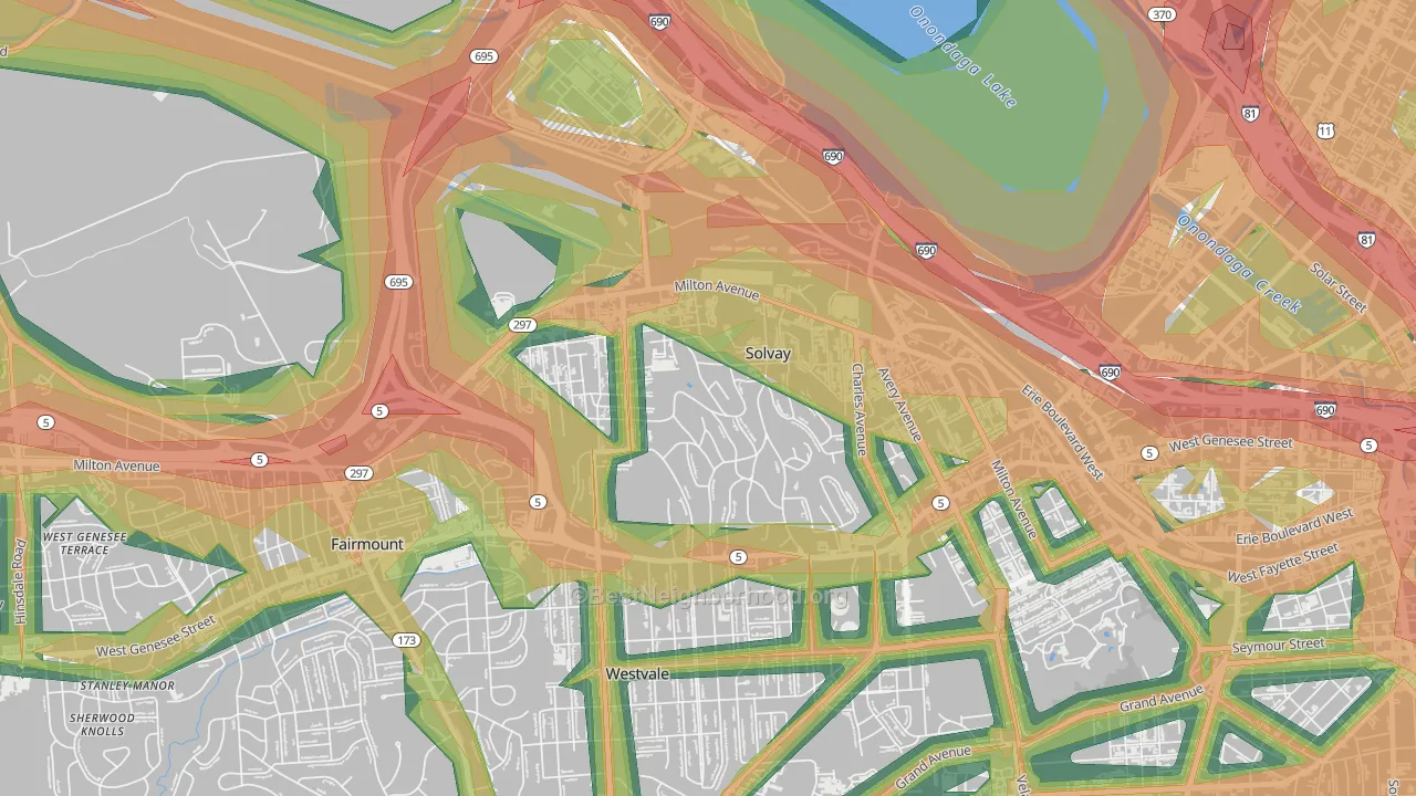 Solvay, NY Map of Noise Levels in Solvay