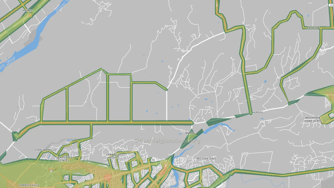 Somis, CA Map of Noise Levels in Somis