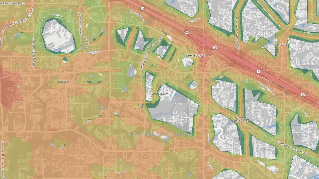 Sommerset West-Elmonica South, Hillsboro, OR Map of Noise Levels in Sommerset West-Elmonica South