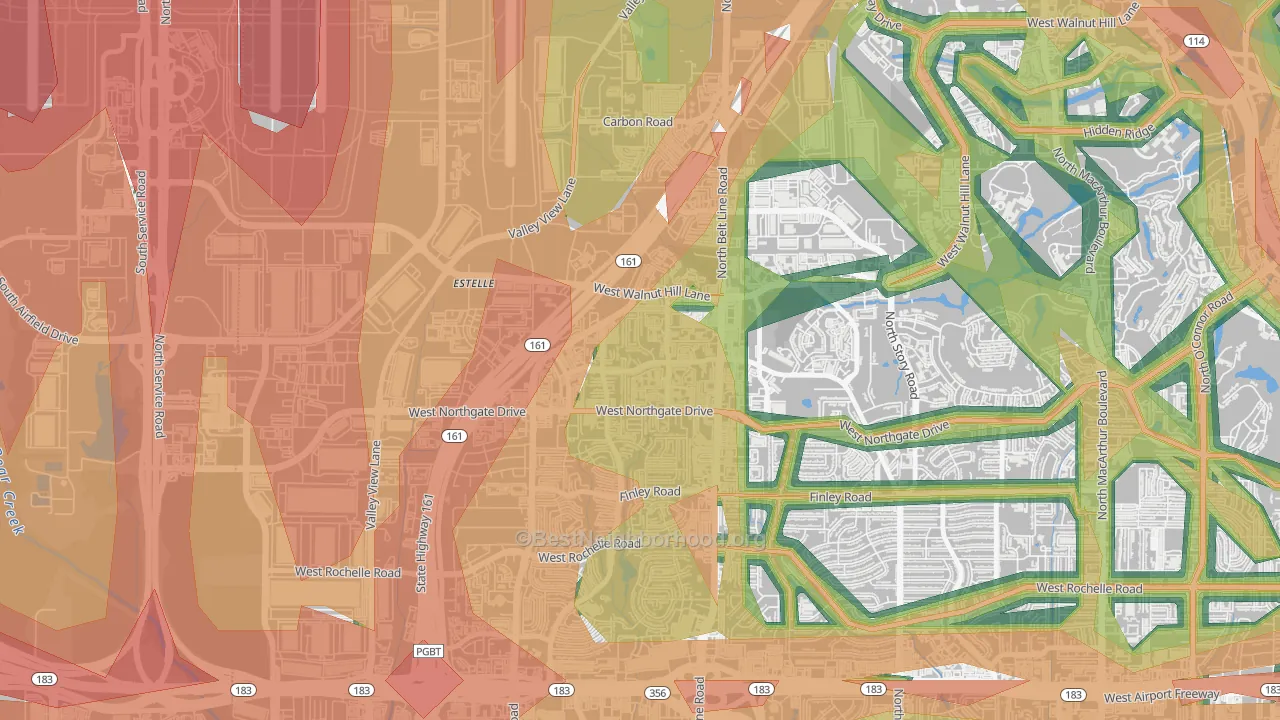 Song, Irving, TX Map of Noise Levels in Song