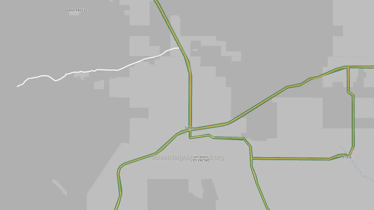 Sonoita, AZ Map of Noise Levels in Sonoita