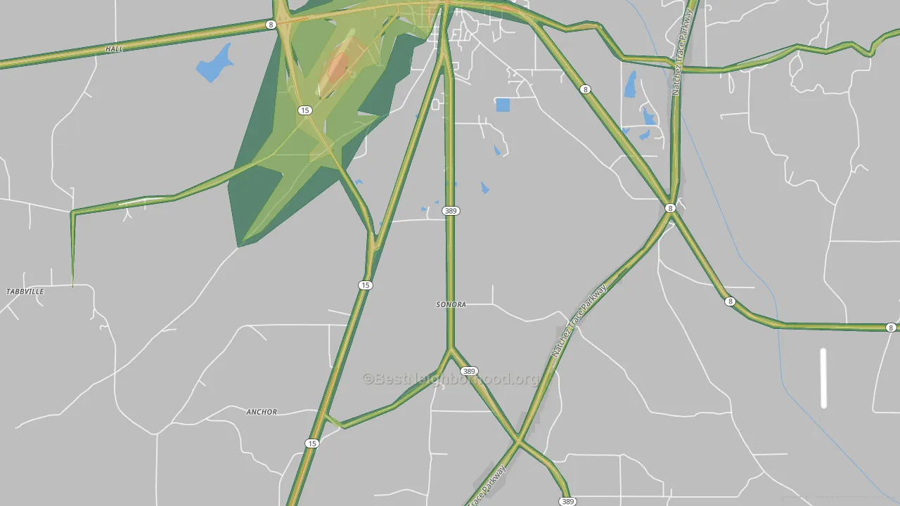 Sonora, MS Map of Noise Levels in Sonora