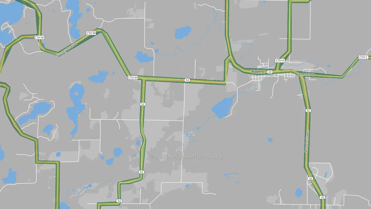 Soperton, WI Map of Noise Levels in Soperton