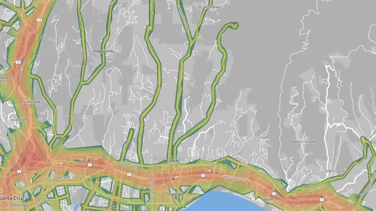 Soquel, CA Map of Noise Levels in Soquel