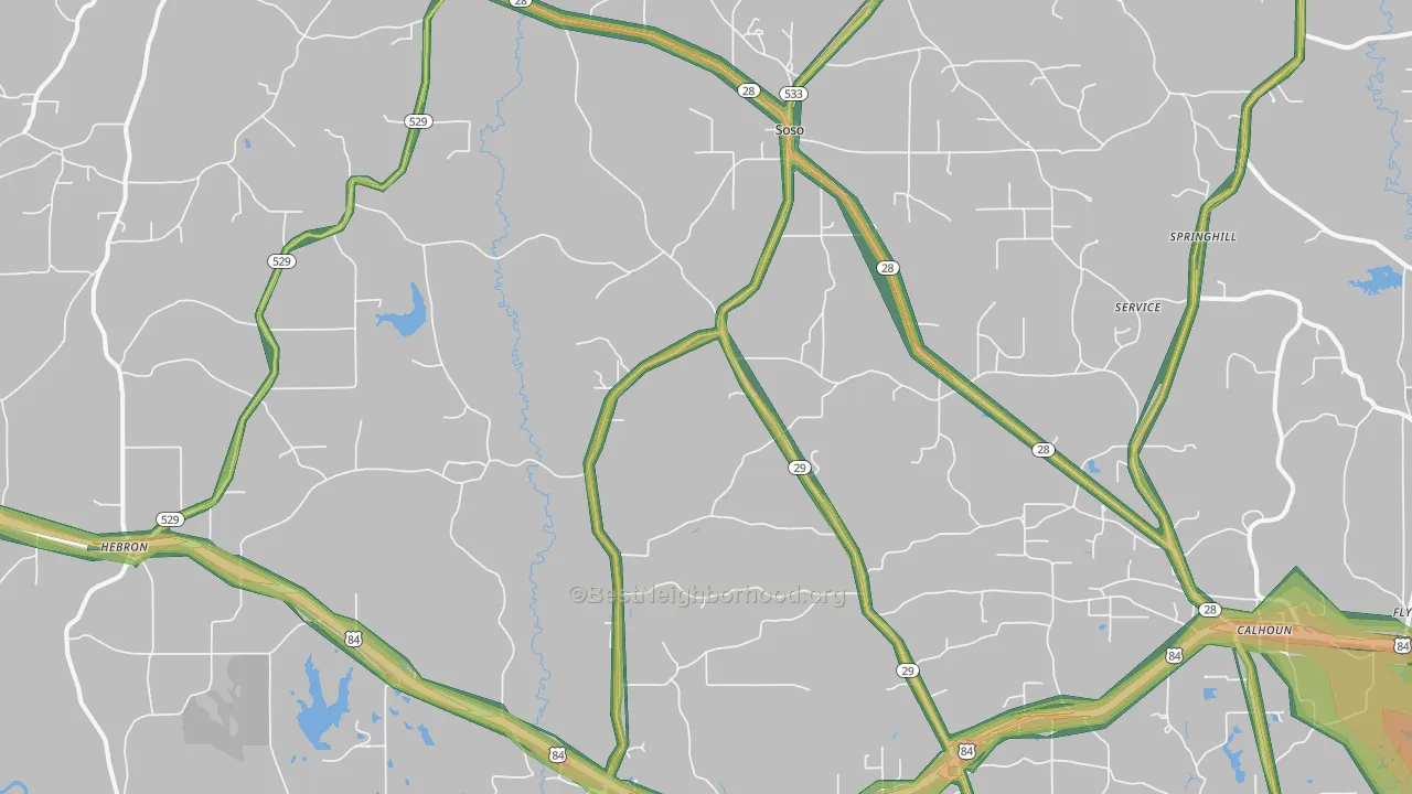 Soso, MS Map of Noise Levels in Soso