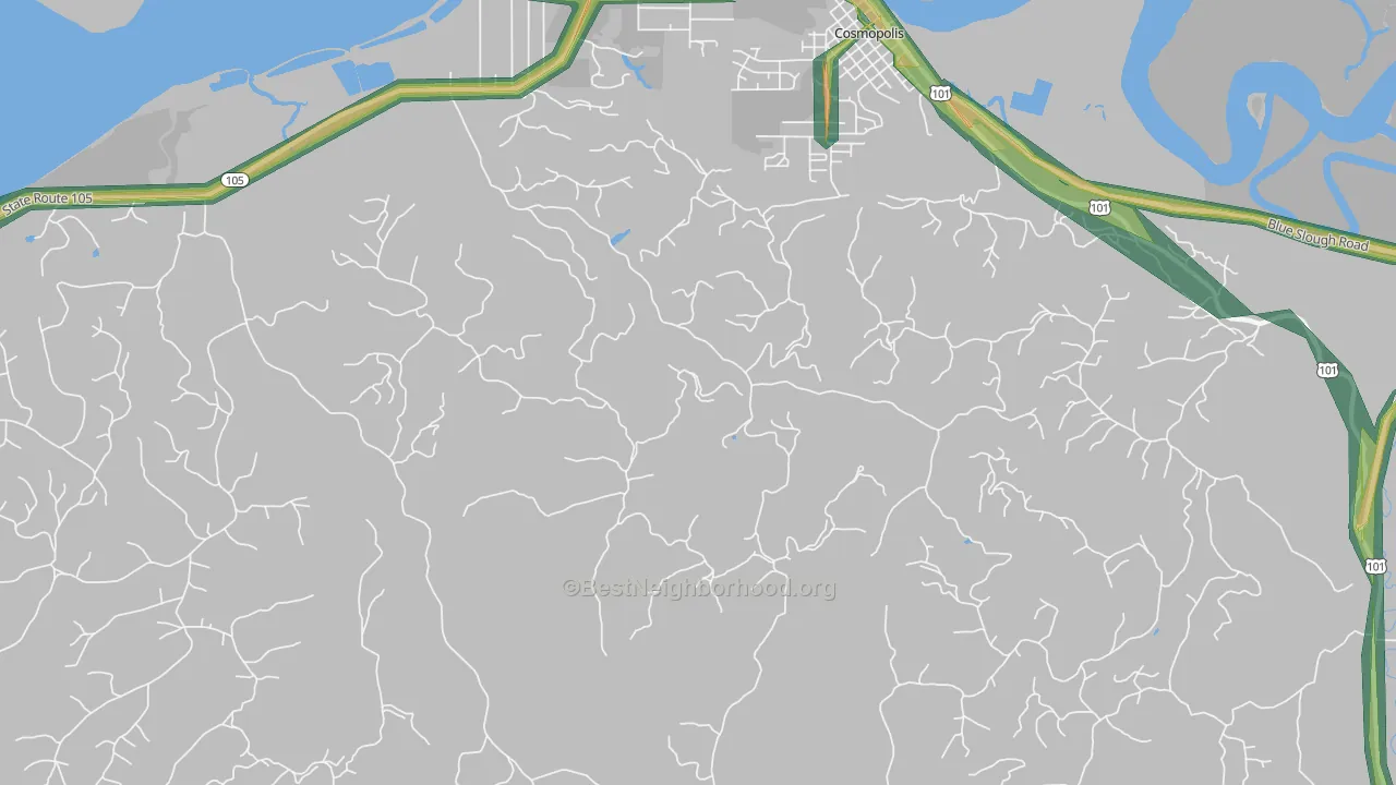 South Aberdeen, WA Map of Noise Levels in South Aberdeen