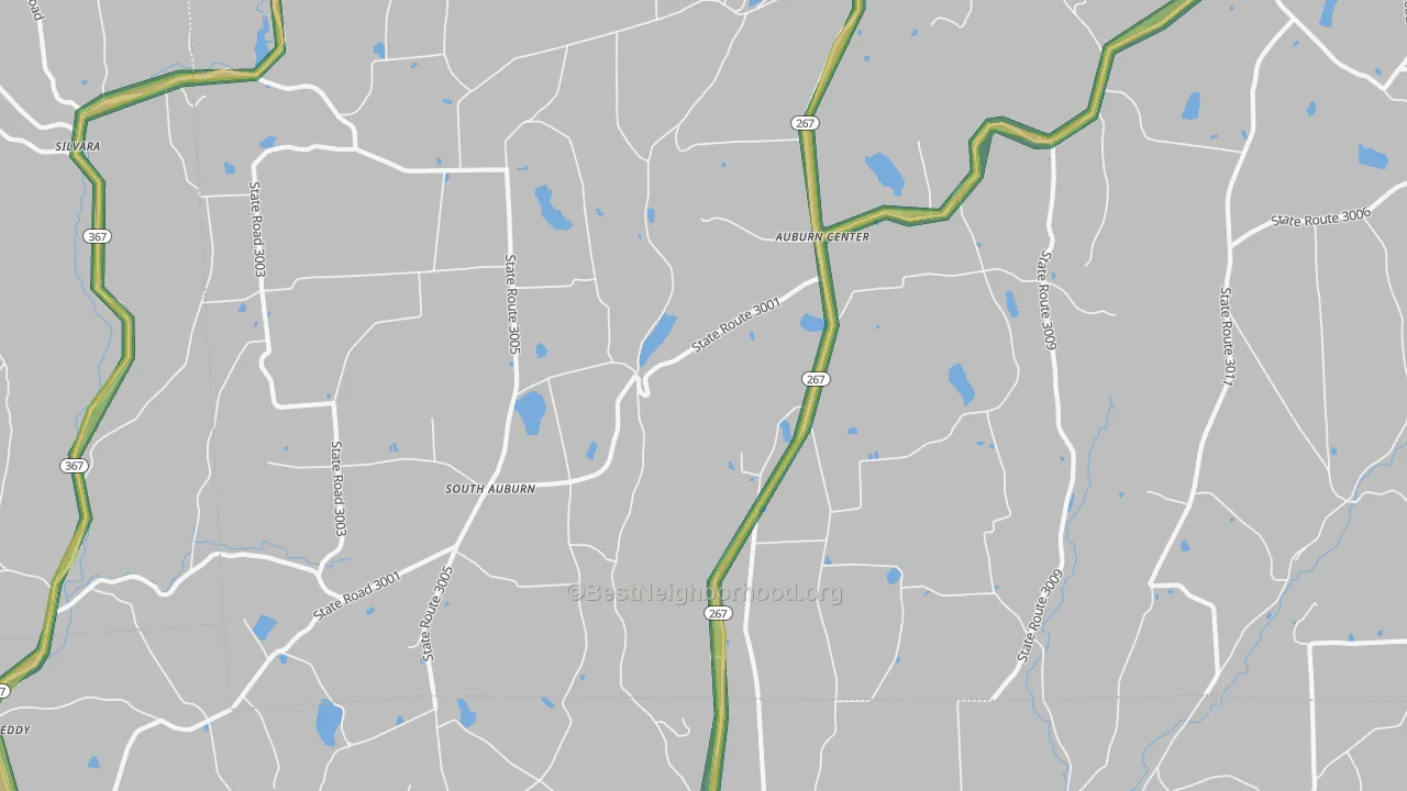 South Auburn, PA Map of Noise Levels in South Auburn