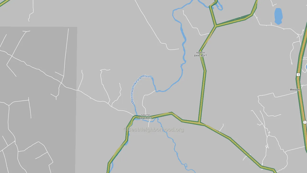 South Bancroft, ME Map of Noise Levels in South Bancroft