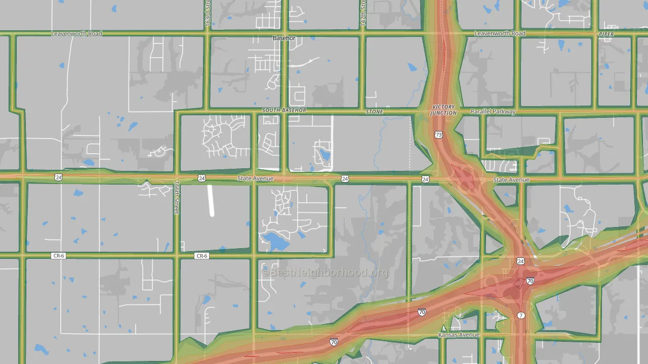 South Basehor, KS Map of Noise Levels in South Basehor