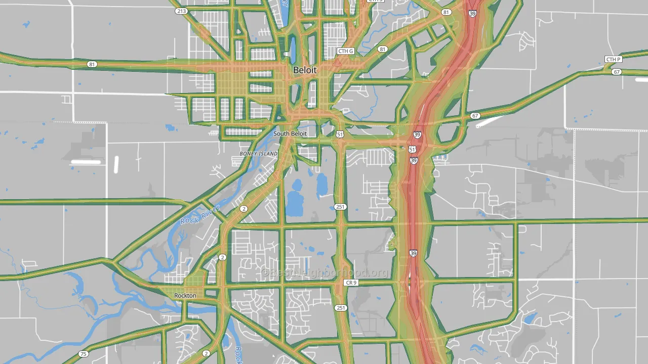 South Beloit, IL Map of Noise Levels in South Beloit