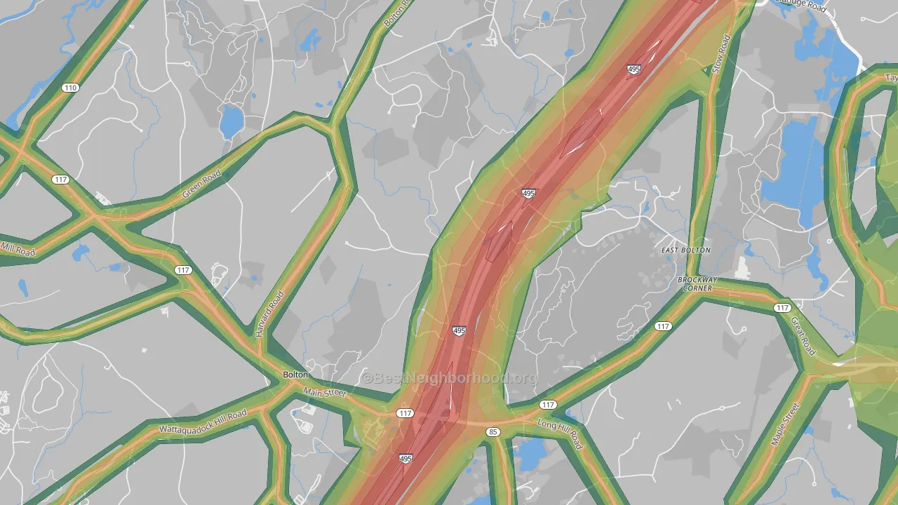 South Bolton, MA Map of Noise Levels in South Bolton