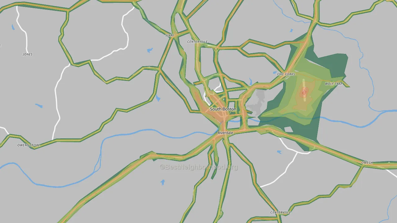 South Boston, VA Map of Noise Levels in South Boston