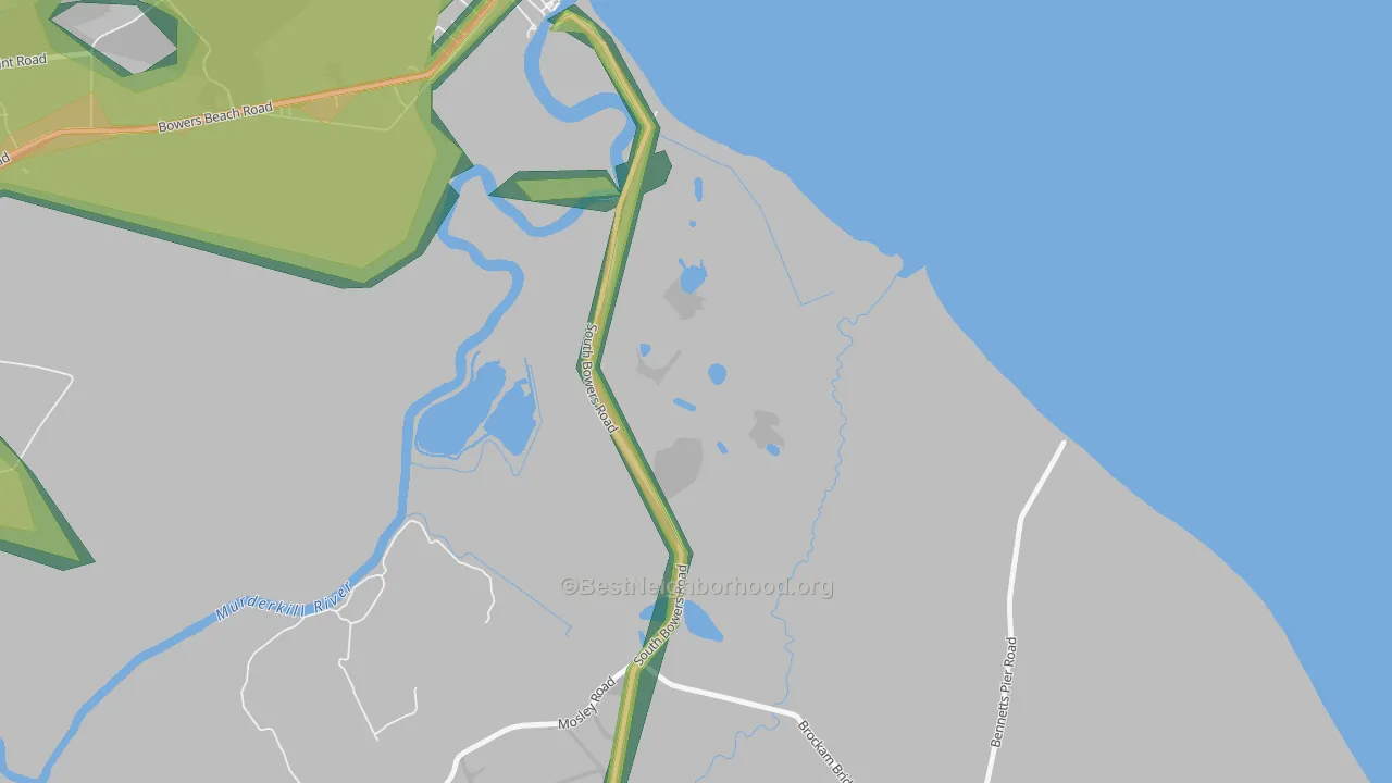 South Bowers, DE Map of Noise Levels in South Bowers