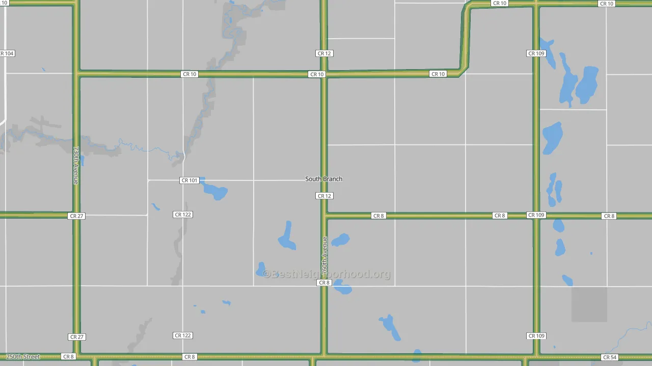 South Branch, MN Map of Noise Levels in South Branch