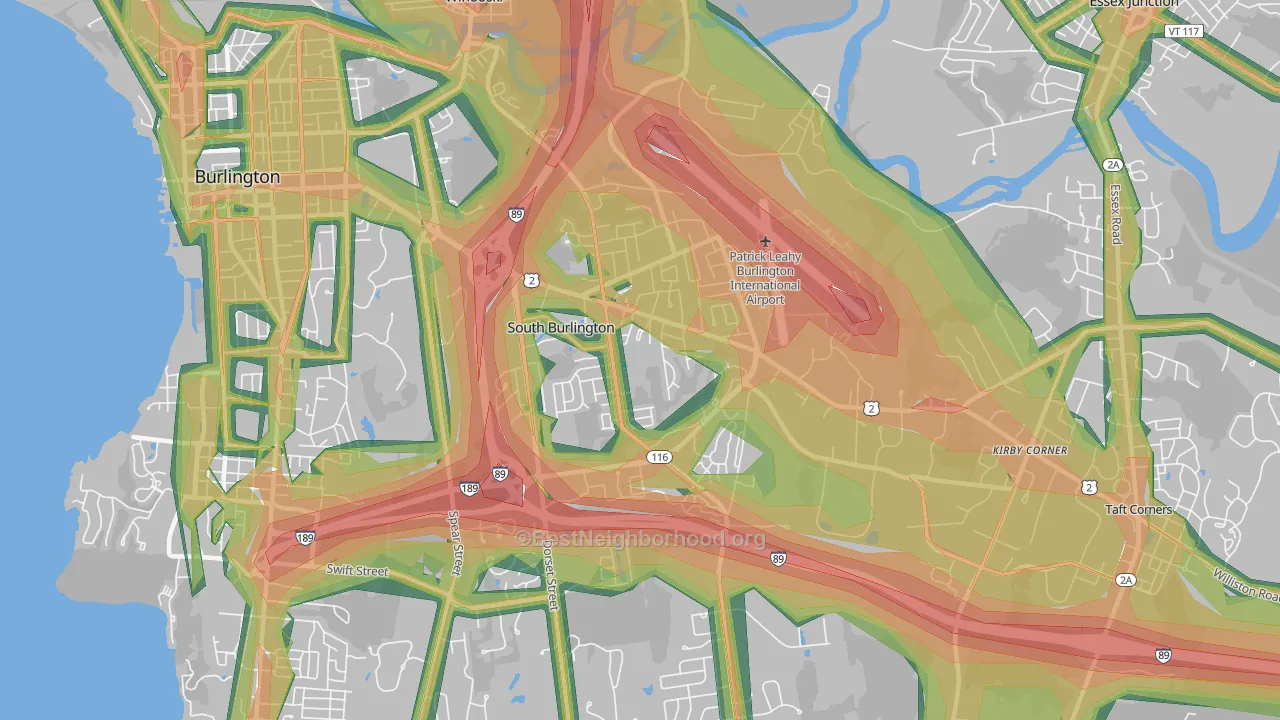 South Burlington North, South Burlington, VT Map of Noise Levels in South Burlington North