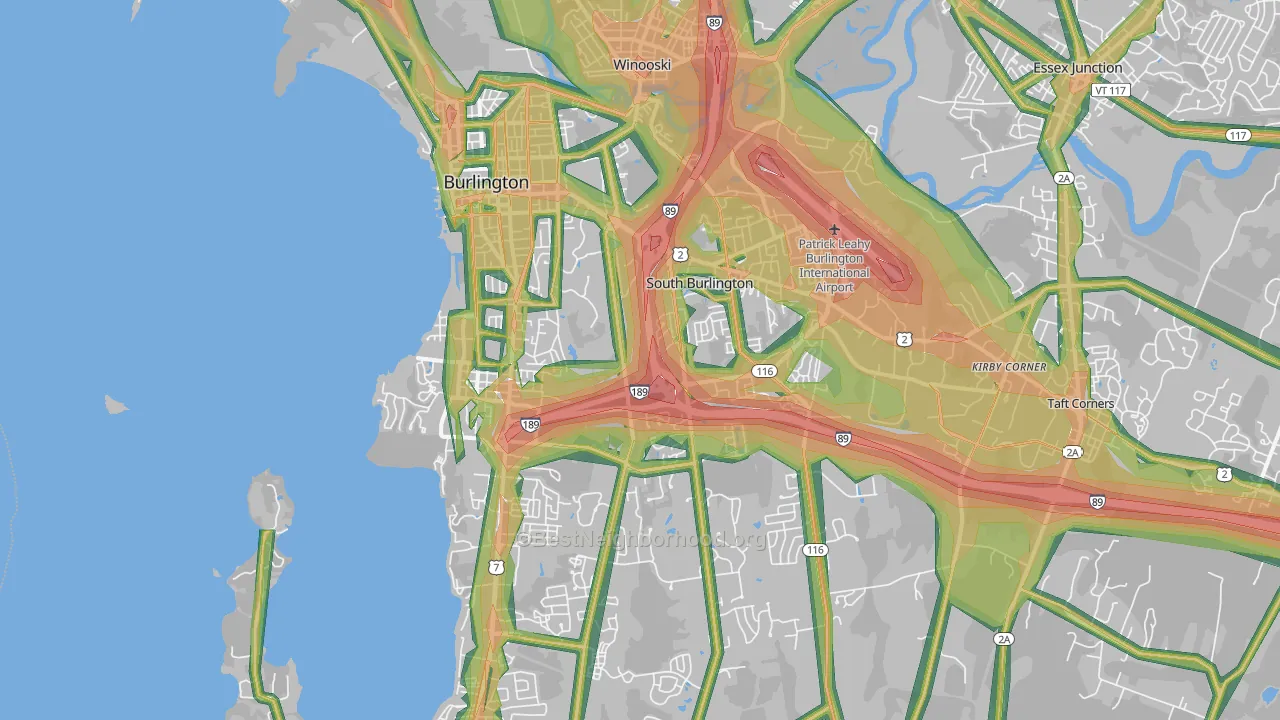 South Burlington, VT Map of Noise Levels in South Burlington