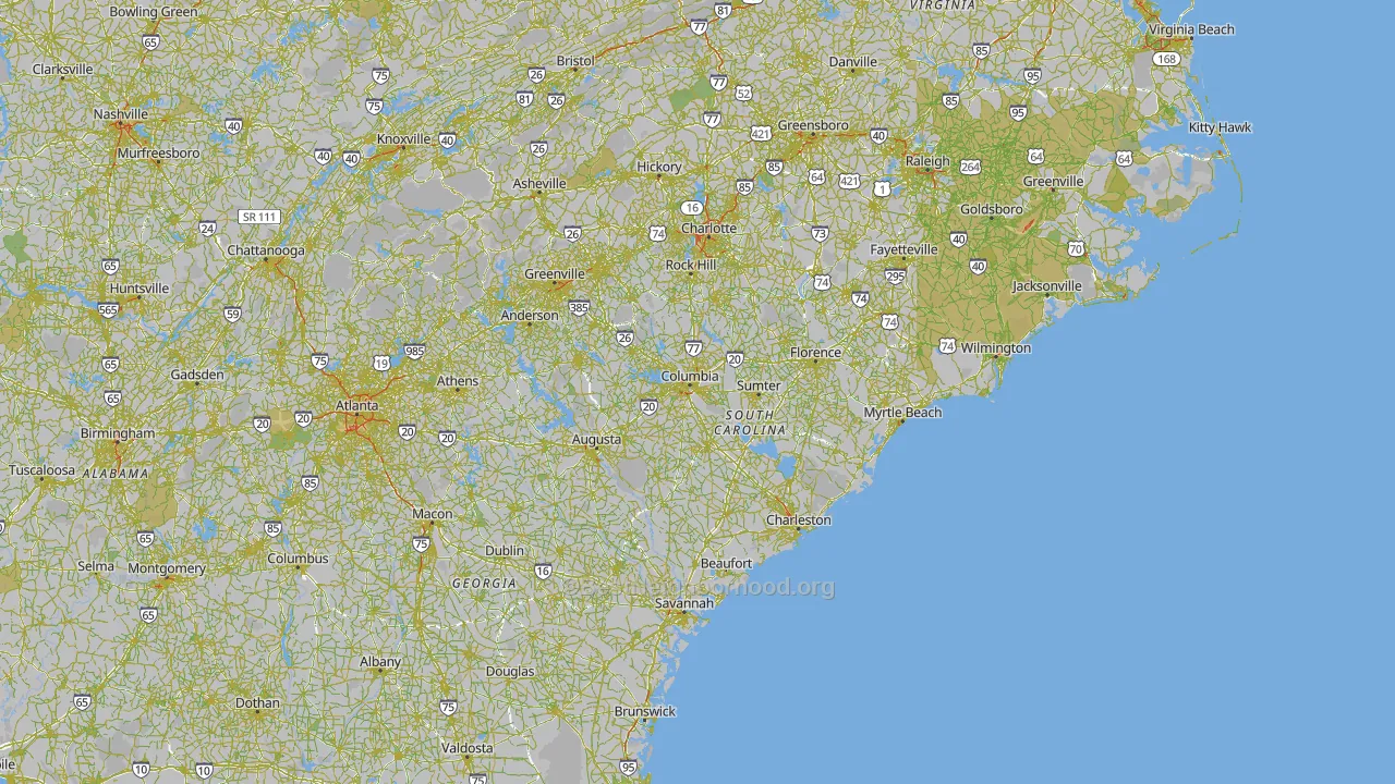 South Carolina Map of Noise Levels in South Carolina