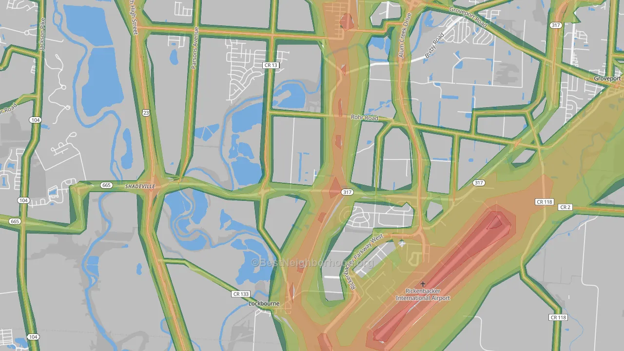 South Central Accord, Columbus, OH Map of Noise Levels in South Central Accord