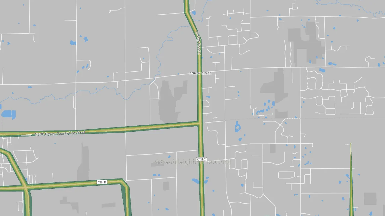 South Chase, WI Map of Noise Levels in South Chase