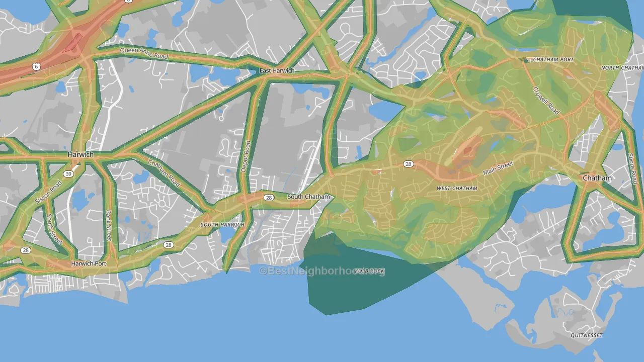 South Chatham, MA Map of Noise Levels in South Chatham