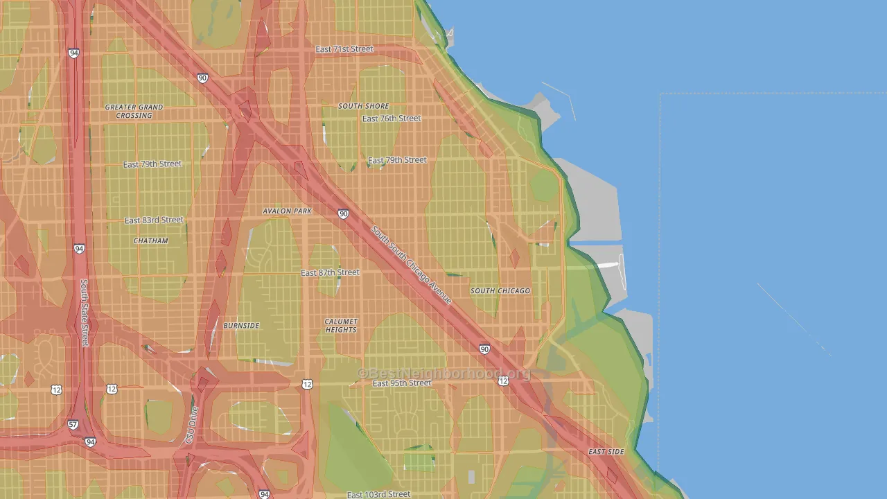 South Chicago, Chicago, IL Map of Noise Levels in South Chicago