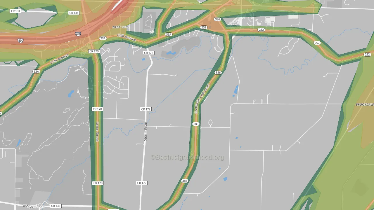 South Chili, NY Map of Noise Levels in South Chili