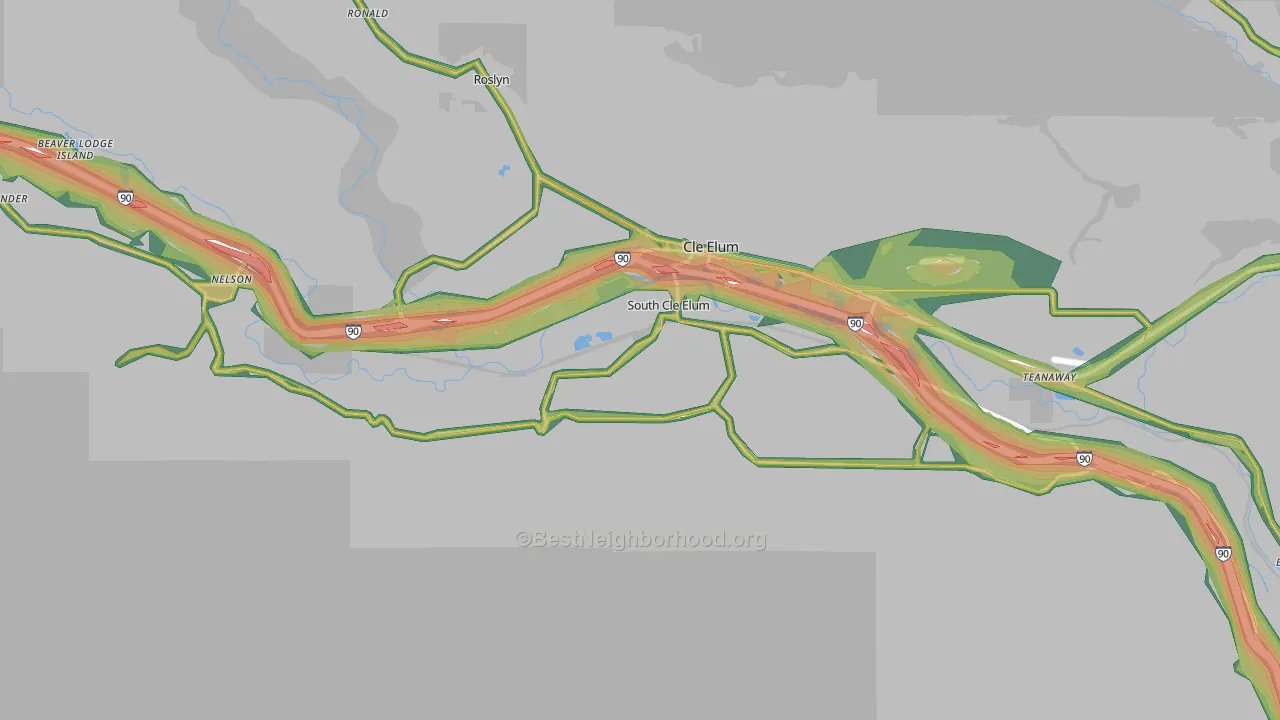 South Cle Elum, WA Map of Noise Levels in South Cle Elum