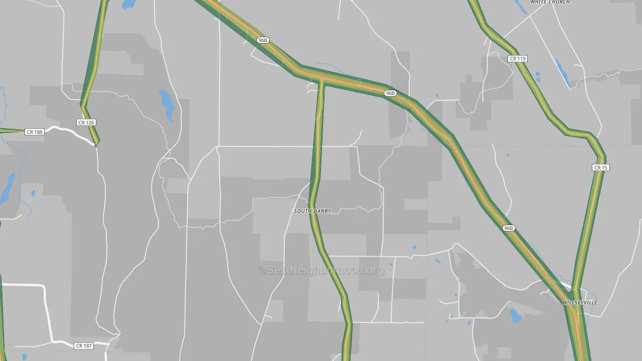 South Danby, NY Map of Noise Levels in South Danby