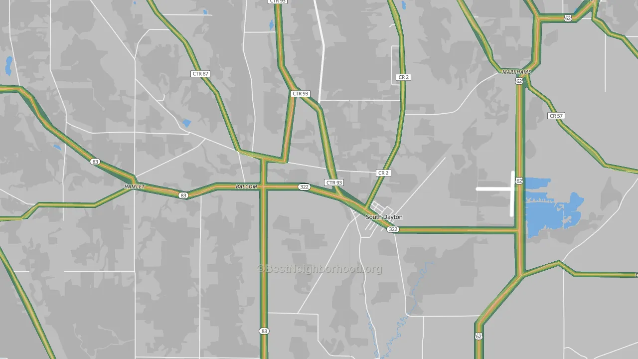 South Dayton, NY Map of Noise Levels in South Dayton