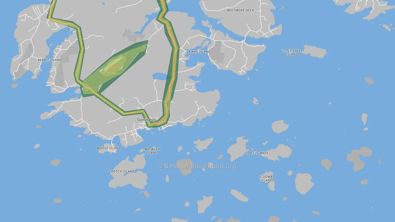 South Deer Isle, ME Map of Noise Levels in South Deer Isle
