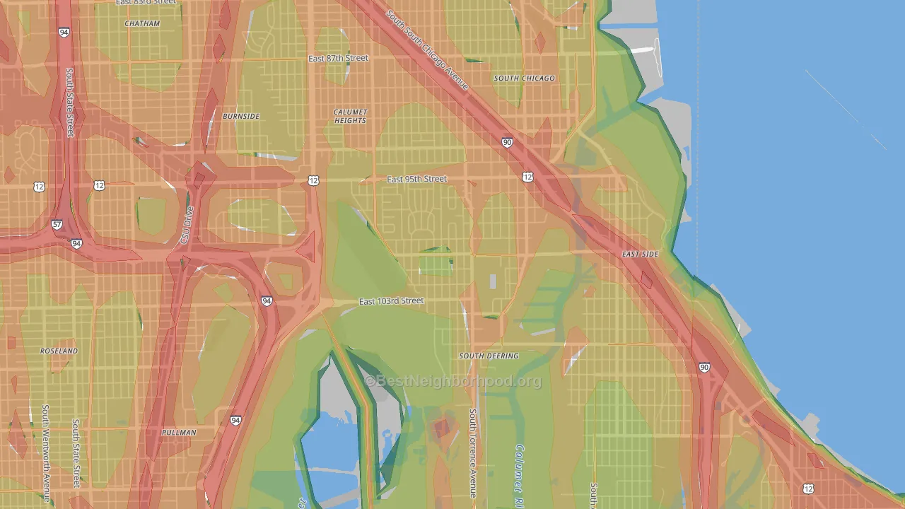 South Deering, Chicago, IL Map of Noise Levels in South Deering