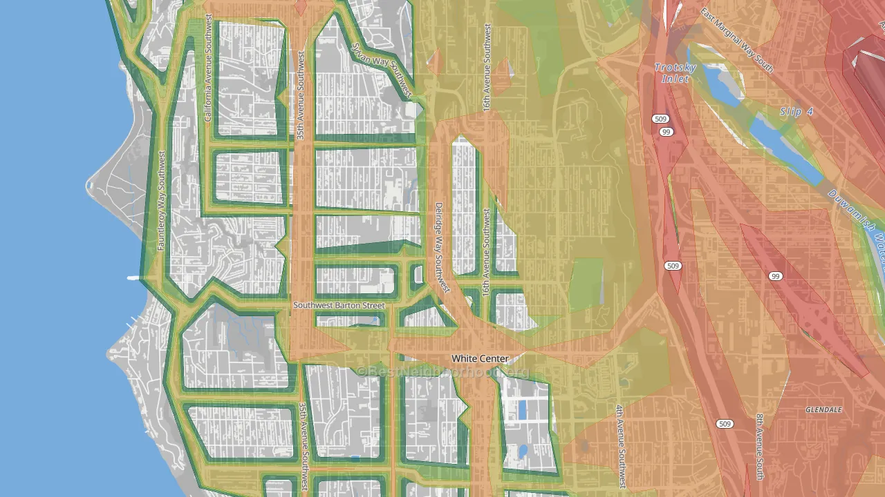 South Delridge, Seattle, WA Map of Noise Levels in South Delridge